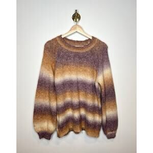 Garage Ombre Knit Sweater Tunic Purple Orange